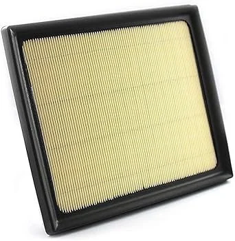 Automotive air filter featuring folded paper media with molded rubber edge