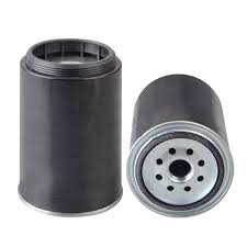 1117211-P301 diesel fuel filter for Isuzu Qingling N-Series with steel housing and aligned inlet ports.