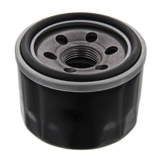 Steel oil filter housing with threaded metal base