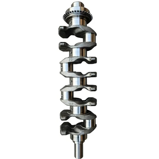 Steel crankshaft with smooth finish and reinforced bearing areas for engine efficiency