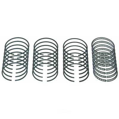Multi-piece piston ring set with oil control rings and compression rings