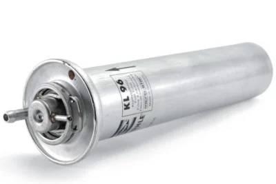 BMW diesel fuel filter 13321709535 with cylindrical plastic housing.