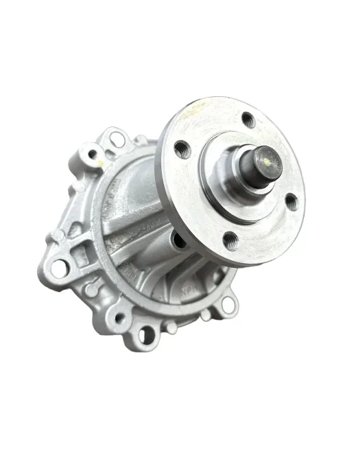 Engine water pump with cast metal housing and integrated mounting flange