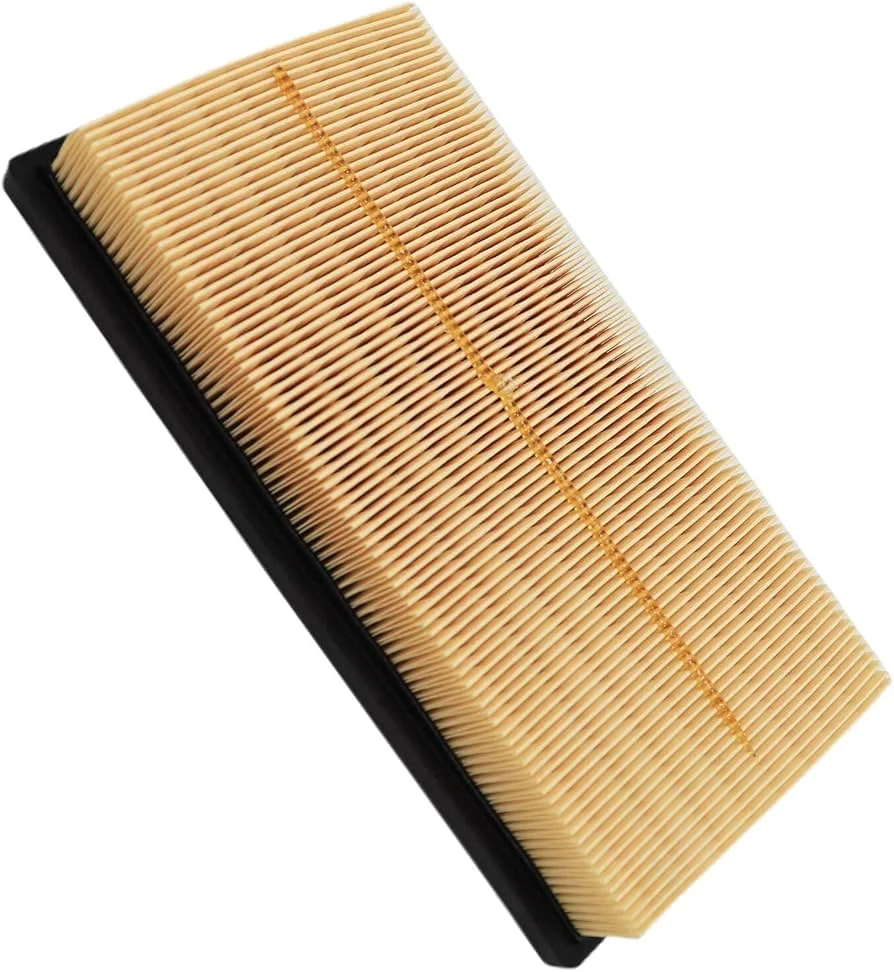 Automotive intake air filter featuring folded paper media with molded rubber perimeter