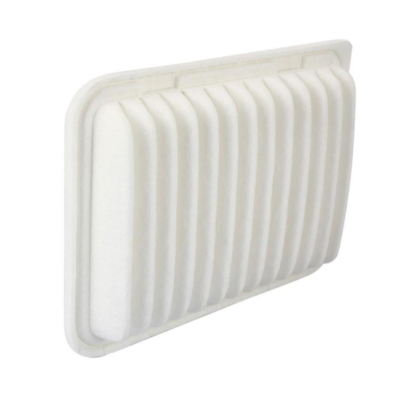 Engine air filter with rectangular frame and pleated filter media for automotive intake systems