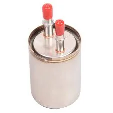 Close detail of 22821145 fuel filter highlighting its internal multilayer media structure and precision inlet design.