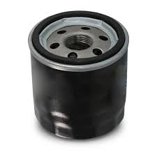 Cylindrical oil filter with black painted steel housing