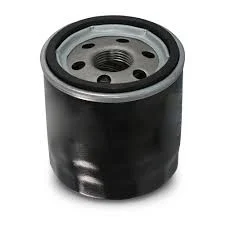 Cylindrical oil filter with black painted steel housing