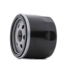 Cylindrical oil filter with black painted steel housing