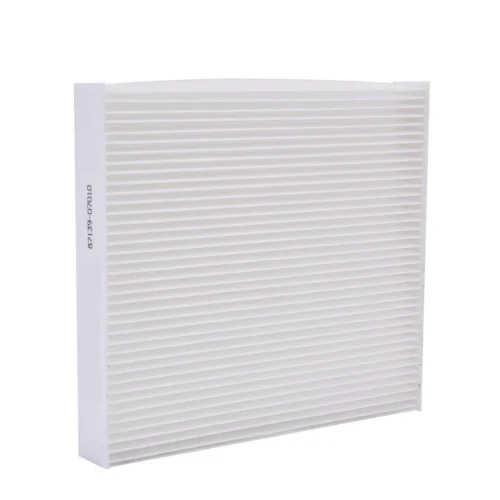 Cabin air filter with rectangular plastic frame and pleated filter surface for vehicle HVAC systems