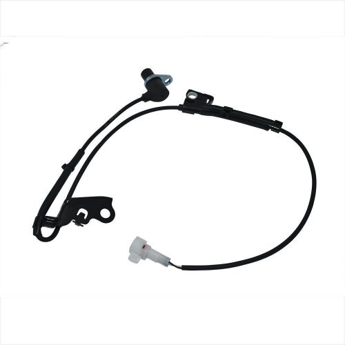 Automotive ABS wheel speed sensor with black plastic housing and attached cable lead