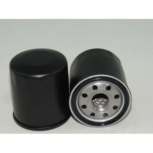 Spin-on oil filter with cylindrical metal body and threaded base plate for Toyota Vios engine