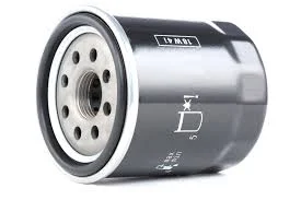 Spin-on oil filter with metal outer shell and threaded base for passenger car engines