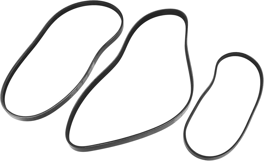 Multi-rib serpentine belt with black rubber construction and longitudinal rib profile