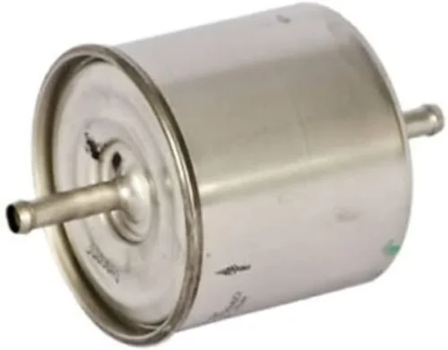 FG978 fuel filter for Mercury Villager featuring compact cylindrical housing and aligned connector ports.