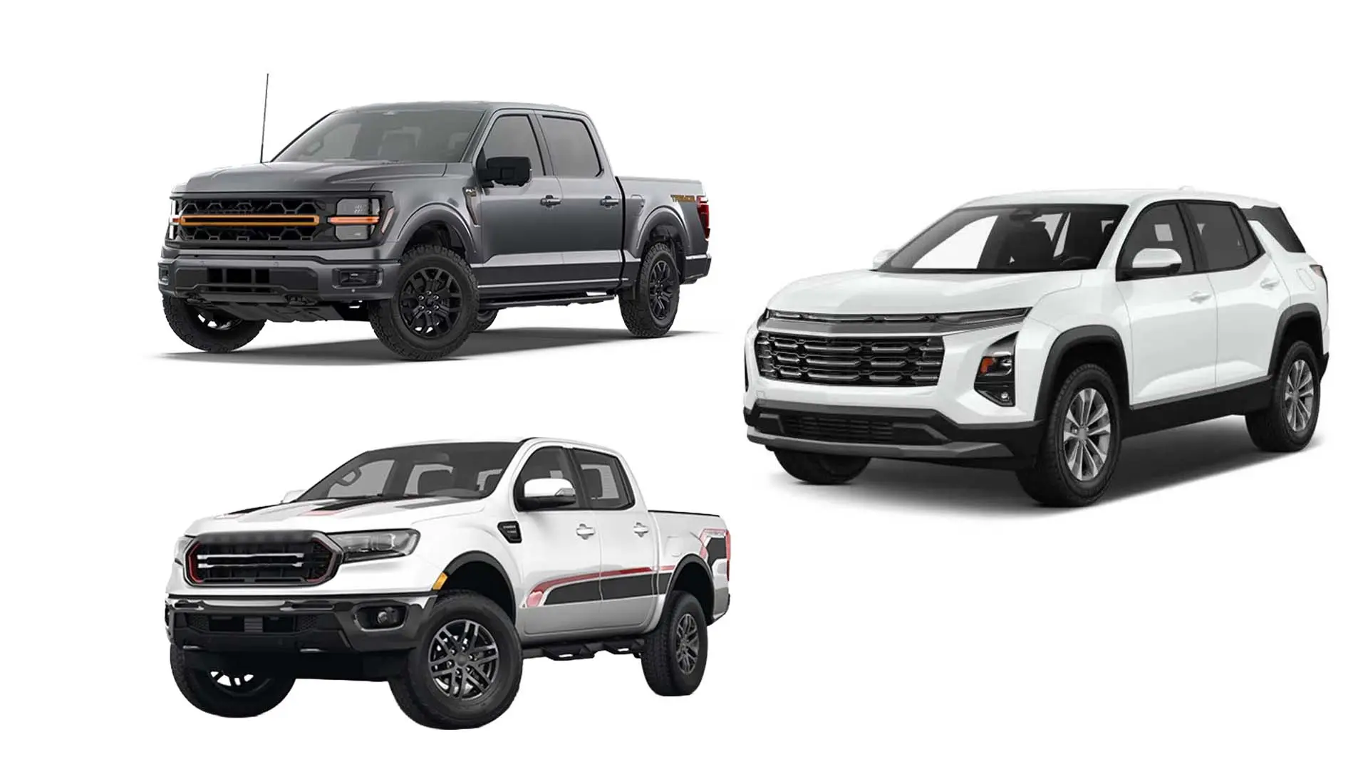 American-style pickup and SUV silhouettes representing Ford and GM compatibility