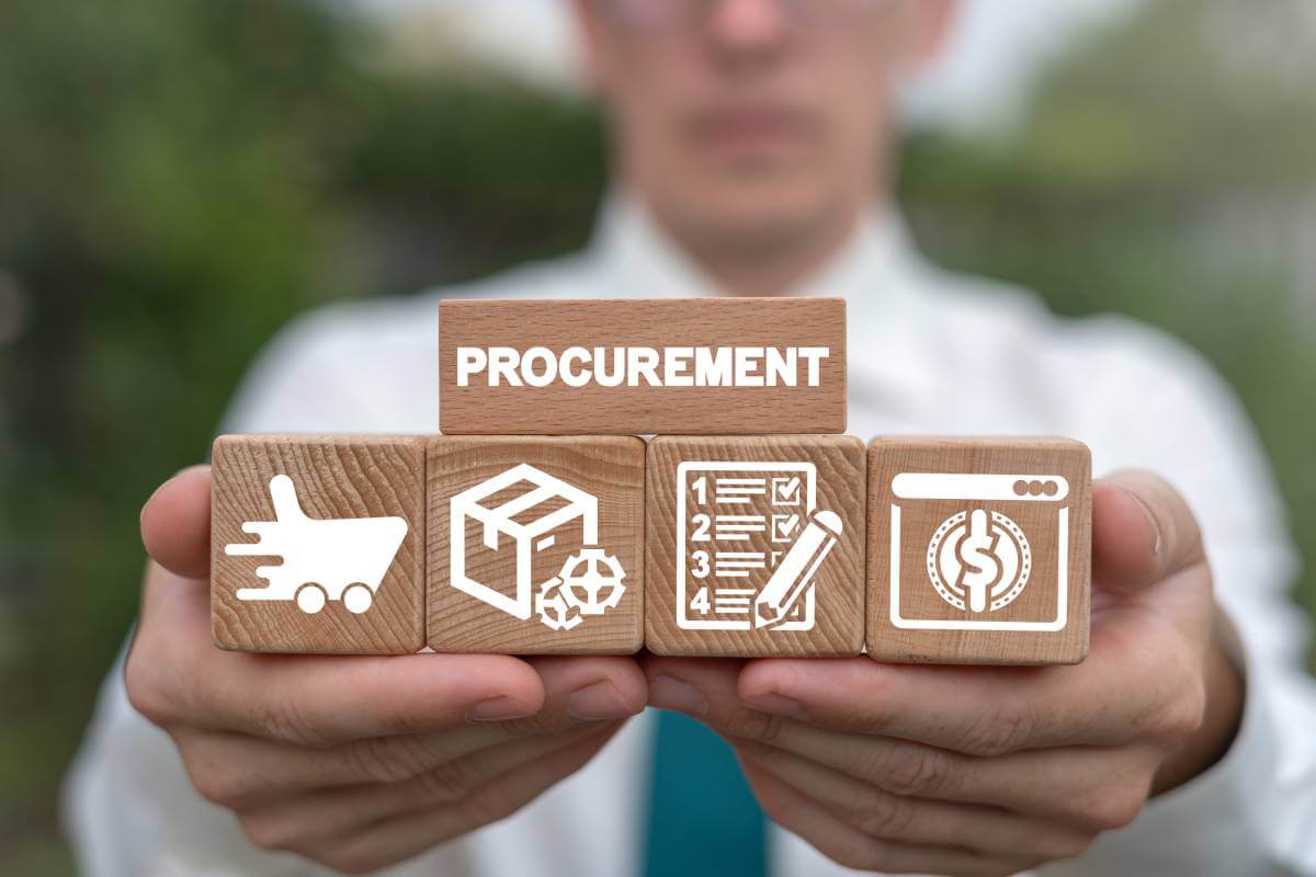 Structured procurement system blocks representing repeatable purchasing decisions