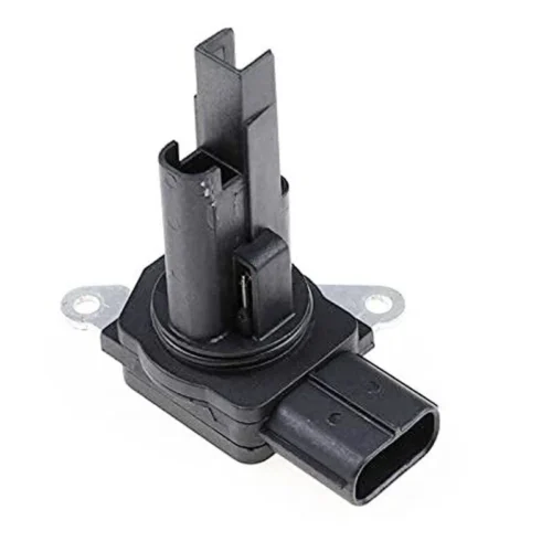 Mass air flow sensor with slim plastic housing and offset side electrical connector