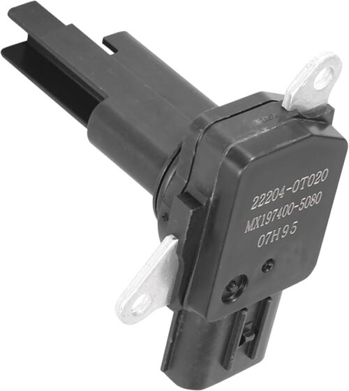 Mass air flow sensor with compact plastic housing and recessed side electrical connector