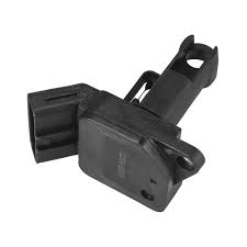 Mass air flow sensor with broad plastic housing and forward-facing electrical connector