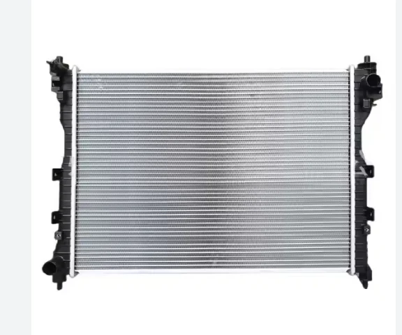 1301100XKZ36A Haval Jolion radiator with silver aluminum core and black side tanks, Jolion engine radiator shown in front product view