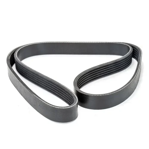 3701011XEG71 Jolion Drive Belt with black v ribbed surface, Haval Jolion drive belt shown in looped product view on white background