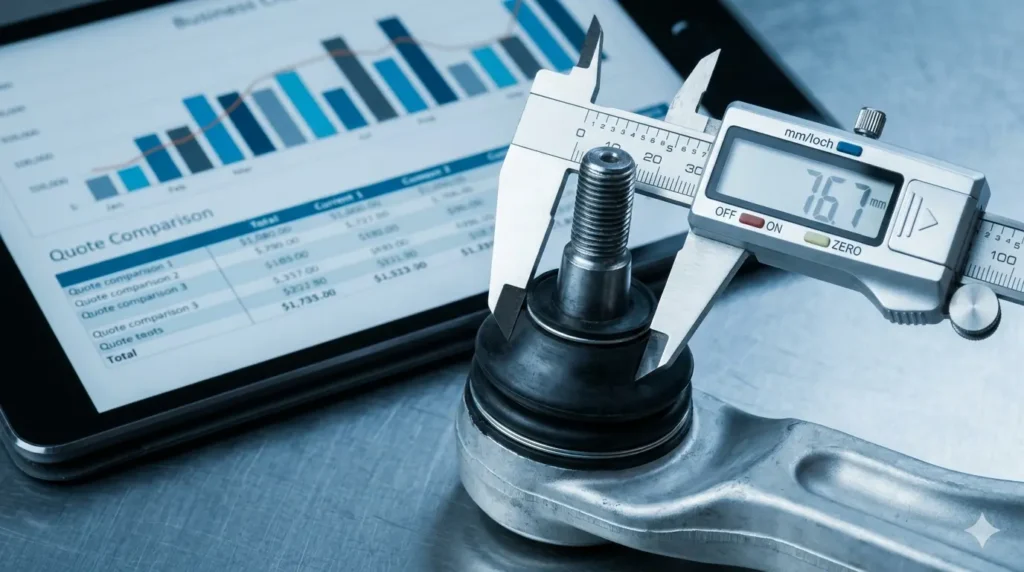 Professional automotive parts wholesale quote analysis with technical scrutiny to identify hidden procurement risks