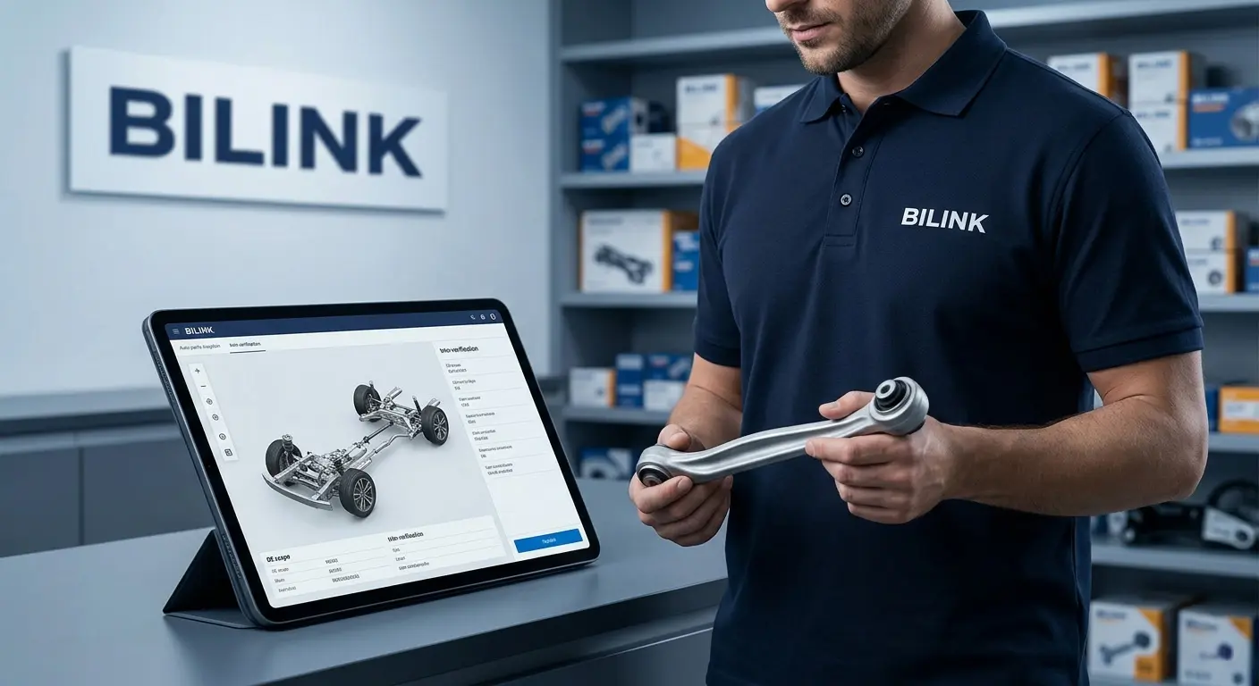 Featured image of a Bilink technician performing technical verification for wholesale automotive parts suppliers.