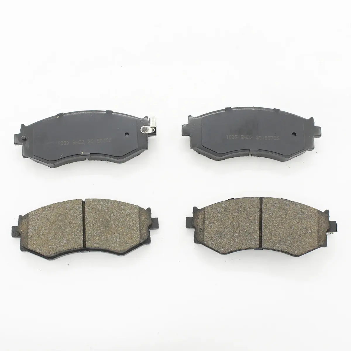 3502140XPW01A GWM Poer rear brake pads with dark friction surface and compact rear pad profile, shown as a full set
