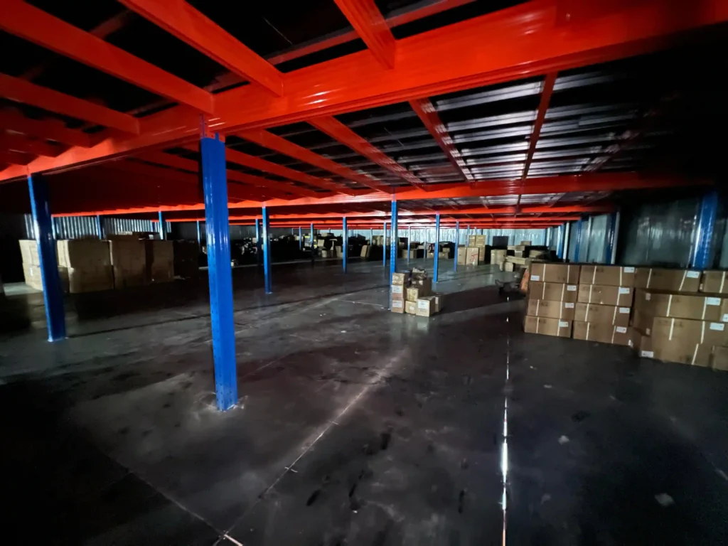 Bilink Auto Parts warehouse storage area with open floor space and steel structure in Langfang China